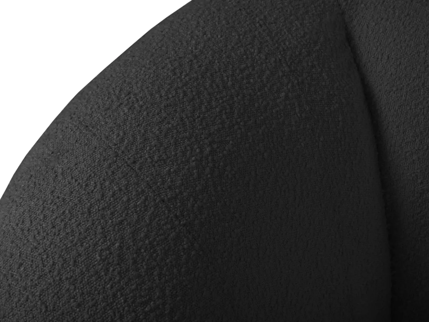 Cosmopolitan Design - Sofá "Essen" 3 lugares em tecido bouclé preto - 230x95x86cm