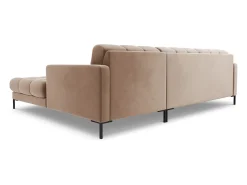 Cosmopolitan Design - Sofá de canto direito "Bali" 5 lugares em veludo bege - 293x185x75cm