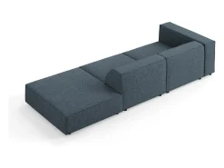 Cosmopolitan Design - Sofá direito "Arendal" 4 lugares em tecido chenille azul real - 262x102x70cm