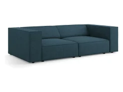Cosmopolitan Design - Sofá "Arendal" 3 lugares em tecido chenille com efeito canelado azul marinho - 204x102x70cm