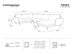 Cosmopolitan Design - Sofá de canto panorâmico à esquerda 