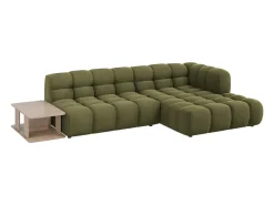Cosmopolitan Design - Sofá modular de canto direito "Sky" 4 lugares em veludo verde claro - 297x162x75cm