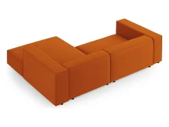 Cosmopolitan Design - Sofá de canto direito "Arendal" 3 lugares em veludo terracota - 224x166x70cm