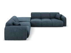 Cosmopolitan Design - Sofá de canto esquerdo "Nolio" 4 lugares em tecido chenille azul real - 315x250x72cm