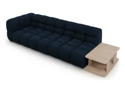 Cosmopolitan Design - Sofá modular direito "Sky" 4 lugares em veludo azul real - 297x102x75cm