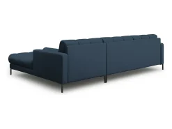 Cosmopolitan Design - Sofá de canto direito "Bali" 5 lugares em tecido estrutural azul - 293x185x75cm
