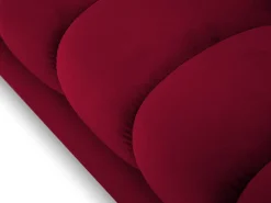 Cosmopolitan Design - Sofá "Bali" 4 lugares em veludo vermelho - 217x92x75cm