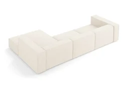 Cosmopolitan Design - Sofá de canto direito "Arendal" 4 lugares em tecido chenille bege claro - 284x166x70cm