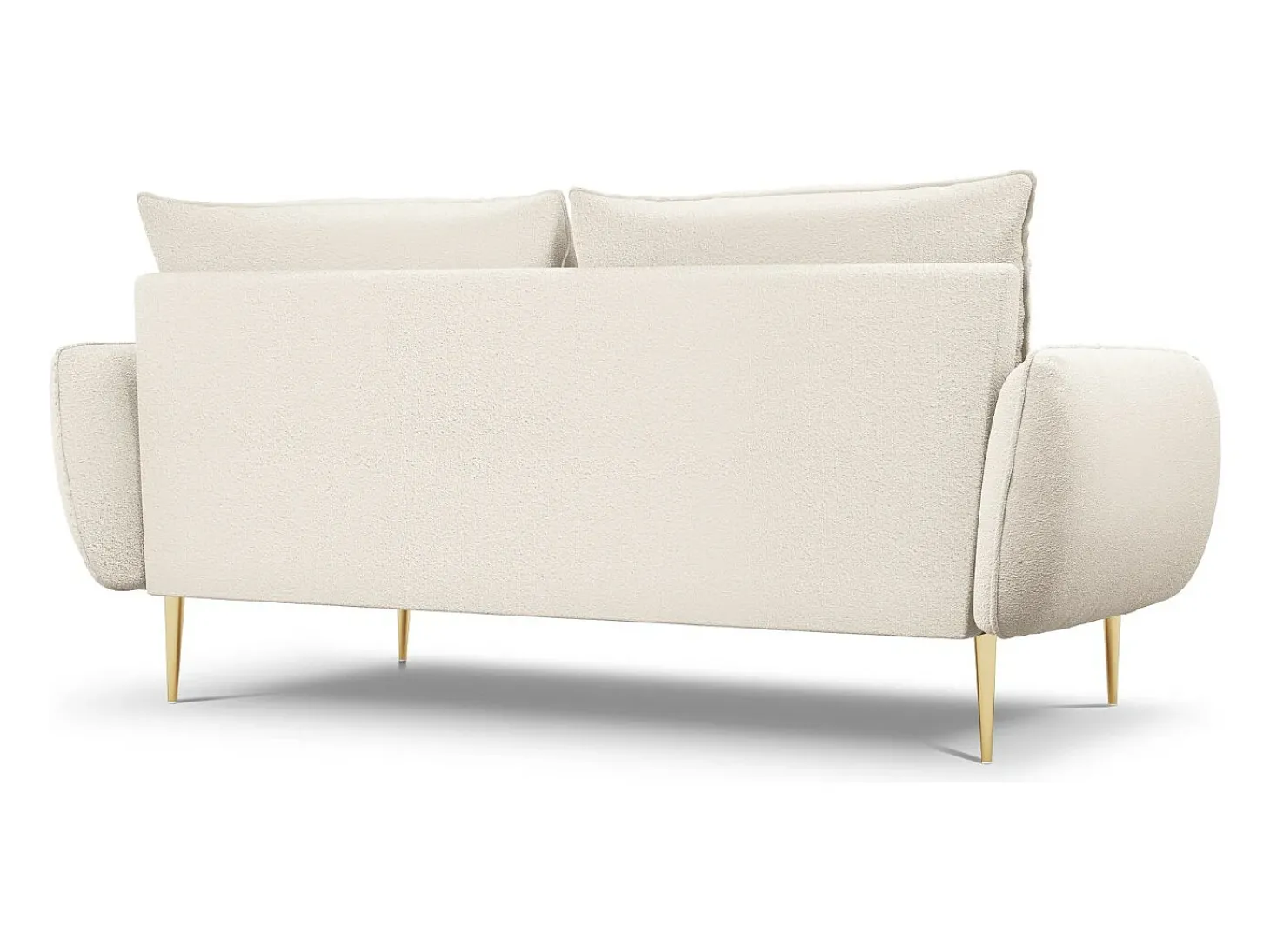 Cosmopolitan Design - Sofá "Vienna" 3 lugares em tecido bouclé bege - 200x92x95cm