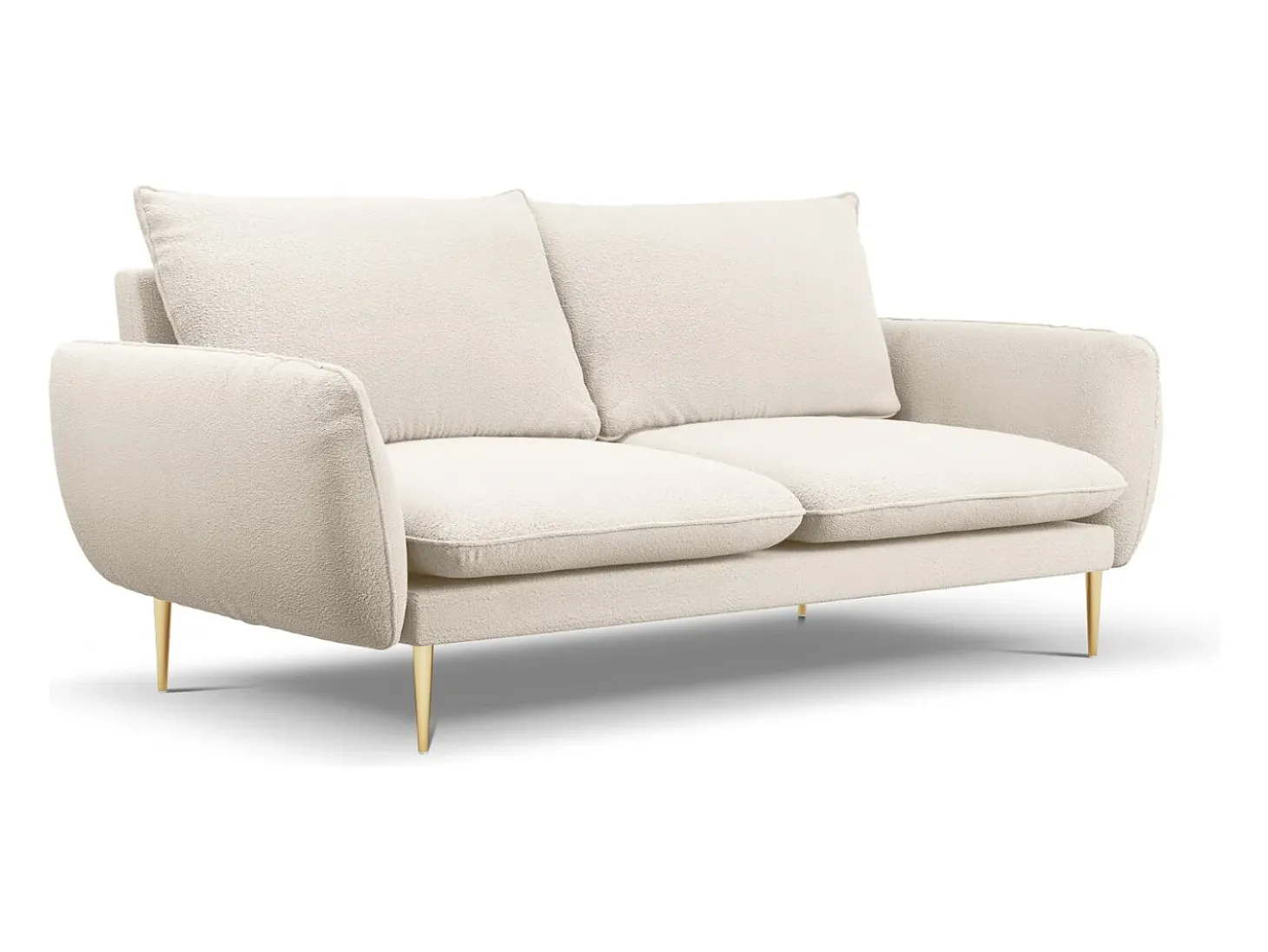 Cosmopolitan Design - Sofá "Vienna" 3 lugares em tecido bouclé bege - 200x92x95cm