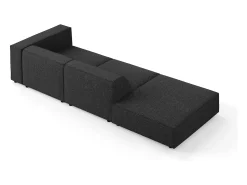 Cosmopolitan Design - Sofá esquerdo "Arendal" 4 lugares em tecido chenille preto - 262x102x70cm