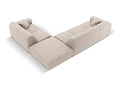 Cosmopolitan Design - Sofá de canto direito "Nolio" 4 lugares em tecido chenille bege - 315x250x72cm