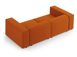 Cosmopolitan Design - Sofá "Arendal" 3 lugares em veludo terracota - 204x102x70cm