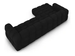 Cosmopolitan Design - Sofá modular de canto esquerdo "Sky" 4 lugares em veludo preto - 300x162x75cm