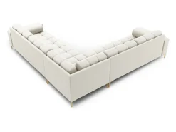 Cosmopolitan Design - Sofá de canto simétrico "Bali" 6 lugares em tecido estrutural bege claro - 256x256x75cm
