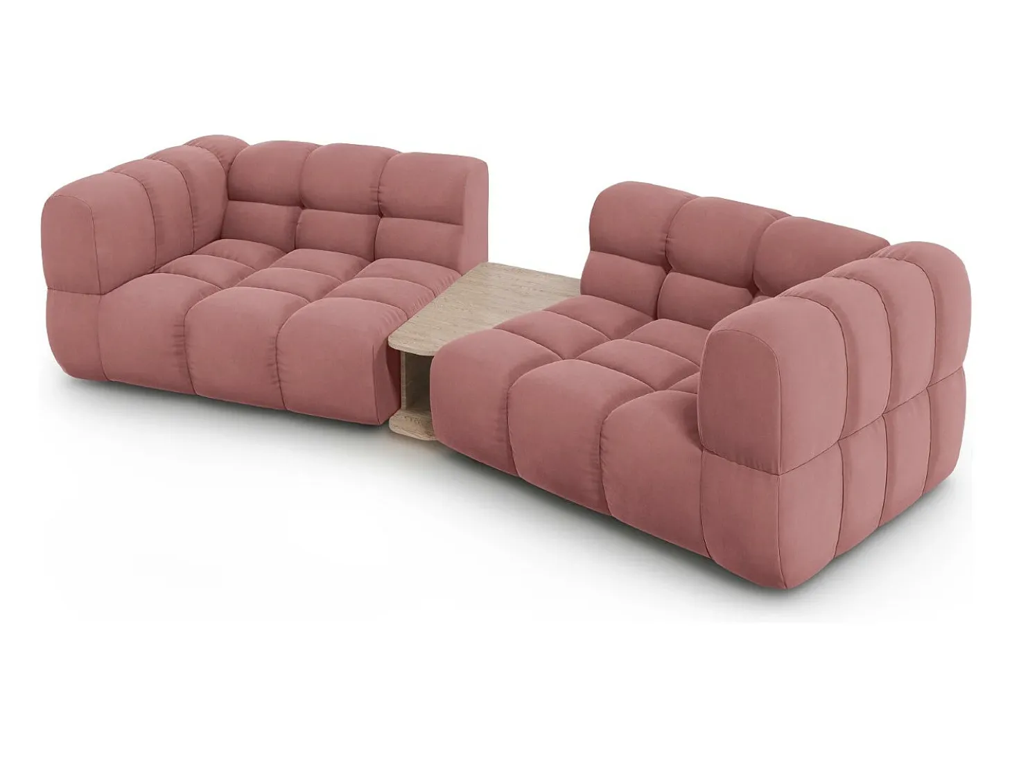 Cosmopolitan Design - Sofá modular "Sky" 2 lugares em veludo salmão - 280x148x75cm