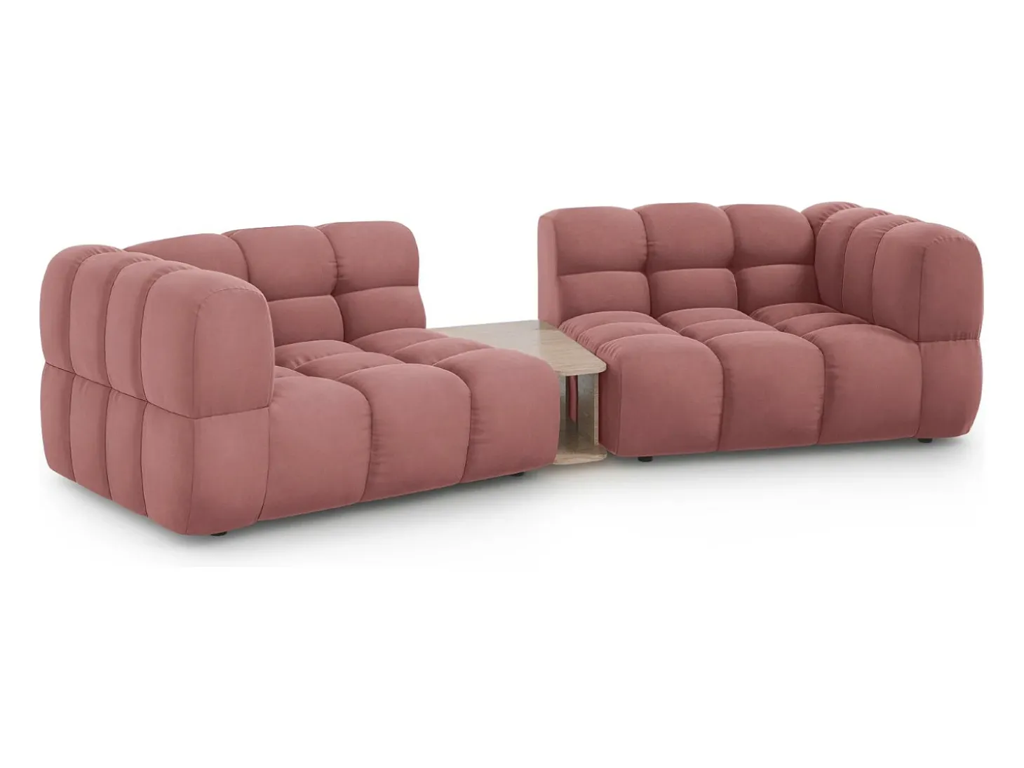 Cosmopolitan Design - Sofá modular "Sky" 2 lugares em veludo salmão - 280x148x75cm