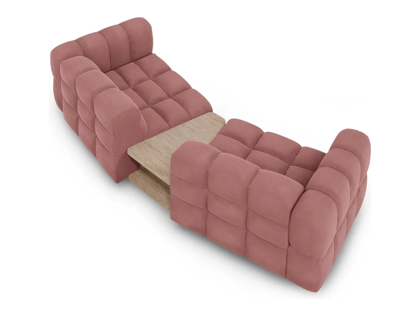 Cosmopolitan Design - Sofá modular "Sky" 2 lugares em veludo salmão - 280x148x75cm