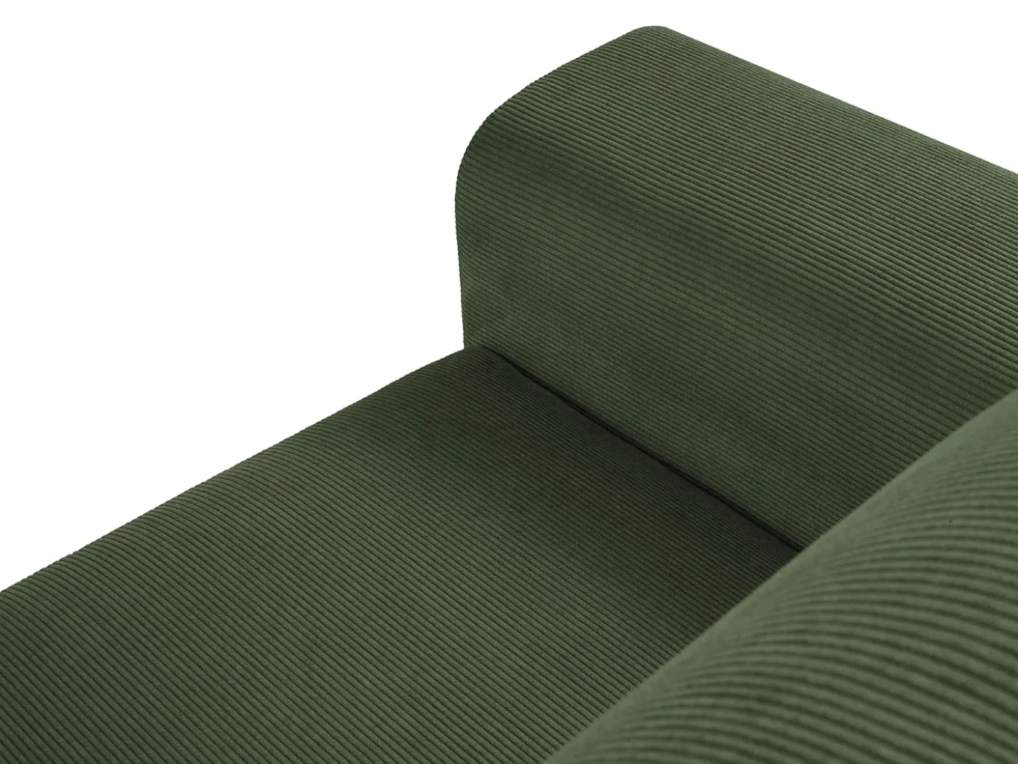 Cosmopolitan Design - Sofá convertível de canto direito com caixa de arrumação "Kyoto" 4 lugares em veludo cotelê verde garrafa - 241x145x88cm