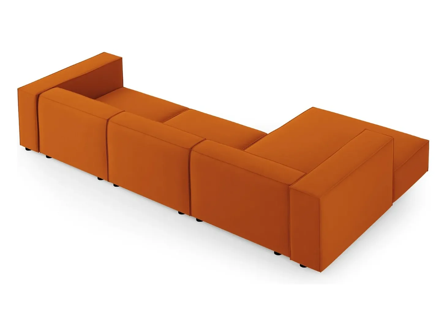 Cosmopolitan Design - Sofá de canto esquerdo "Arendal" 4 lugares em veludo terracota - 284x166x70cm