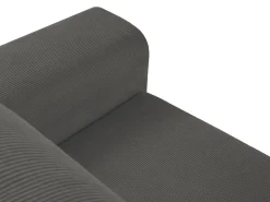 Cosmopolitan Design - Sofá convertível de canto esquerdo com caixa de arrumação "Kyoto" 4 lugares em veludo cotelê cinza - 241x145x88cm