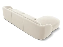 Cosmopolitan Design - Sofá de canto esquerdo "Tulum" 4 lugares em veludo bege claro - 255x156x70cm