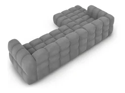Cosmopolitan Design - Sofá modular de canto esquerdo "Sky" 4 lugares em veludo cinza claro - 300x162x75cm