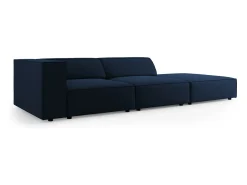 Cosmopolitan Design - Sofá direito "Arendal" 4 lugares em veludo azul real - 262x102x70cm