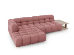 Cosmopolitan Design - Sofá modular de canto esquerdo "Sky" 4 lugares em veludo salmão - 297x162x75cm
