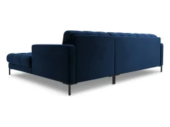 Cosmopolitan Design - Sofá de canto direito "Bali" 5 lugares em veludo azul real - 293x185x75cm