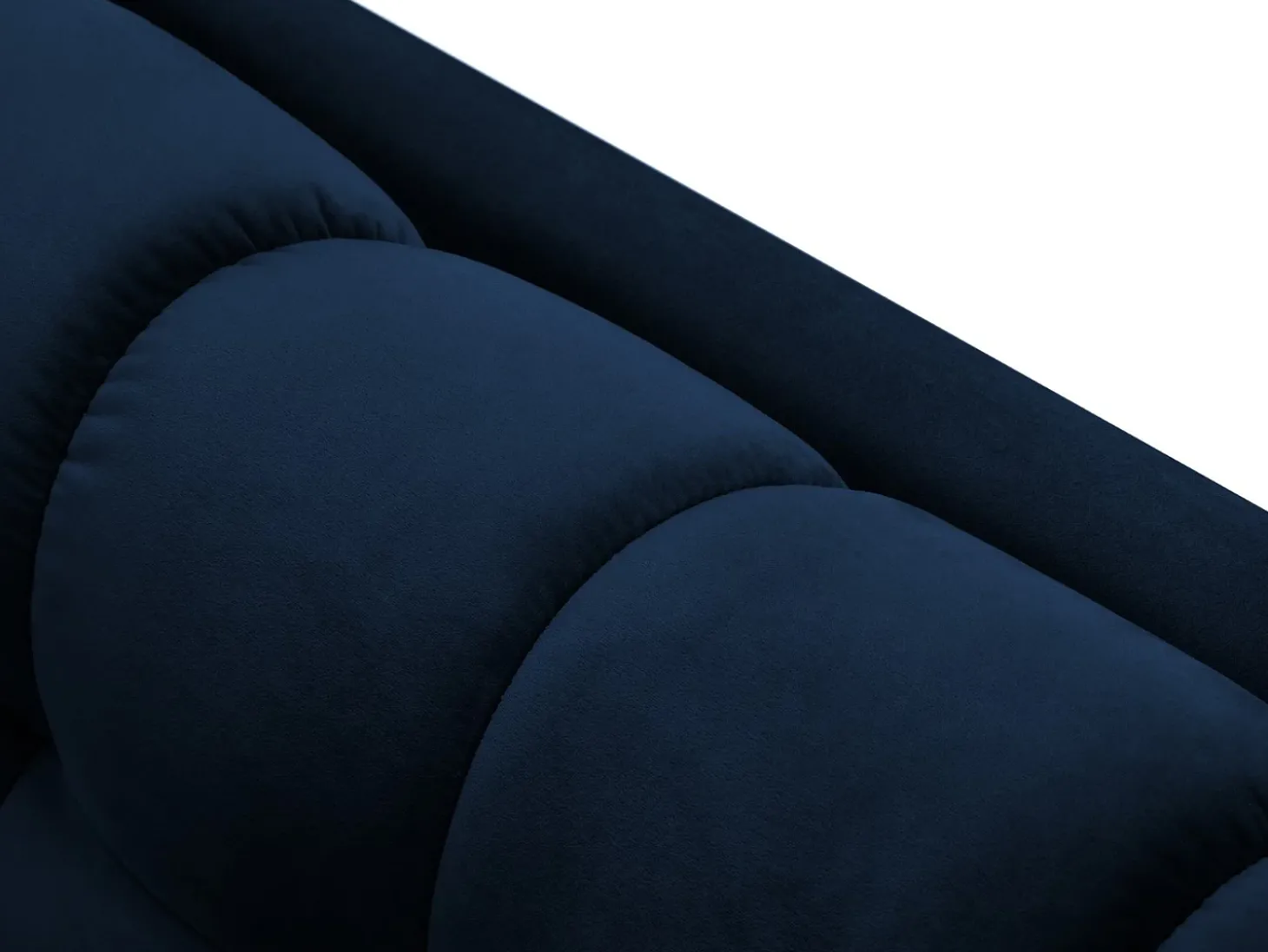 Cosmopolitan Design - Sofá de canto direito "Bali" 5 lugares em veludo azul real - 293x185x75cm