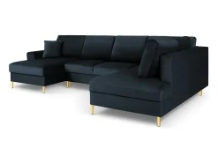 Cosmopolitan Design - Sofá panorâmico convertível em linha reta com caixa de arrumação 