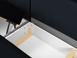 Cosmopolitan Design - Sofá panorâmico convertível em linha reta com caixa de arrumação 