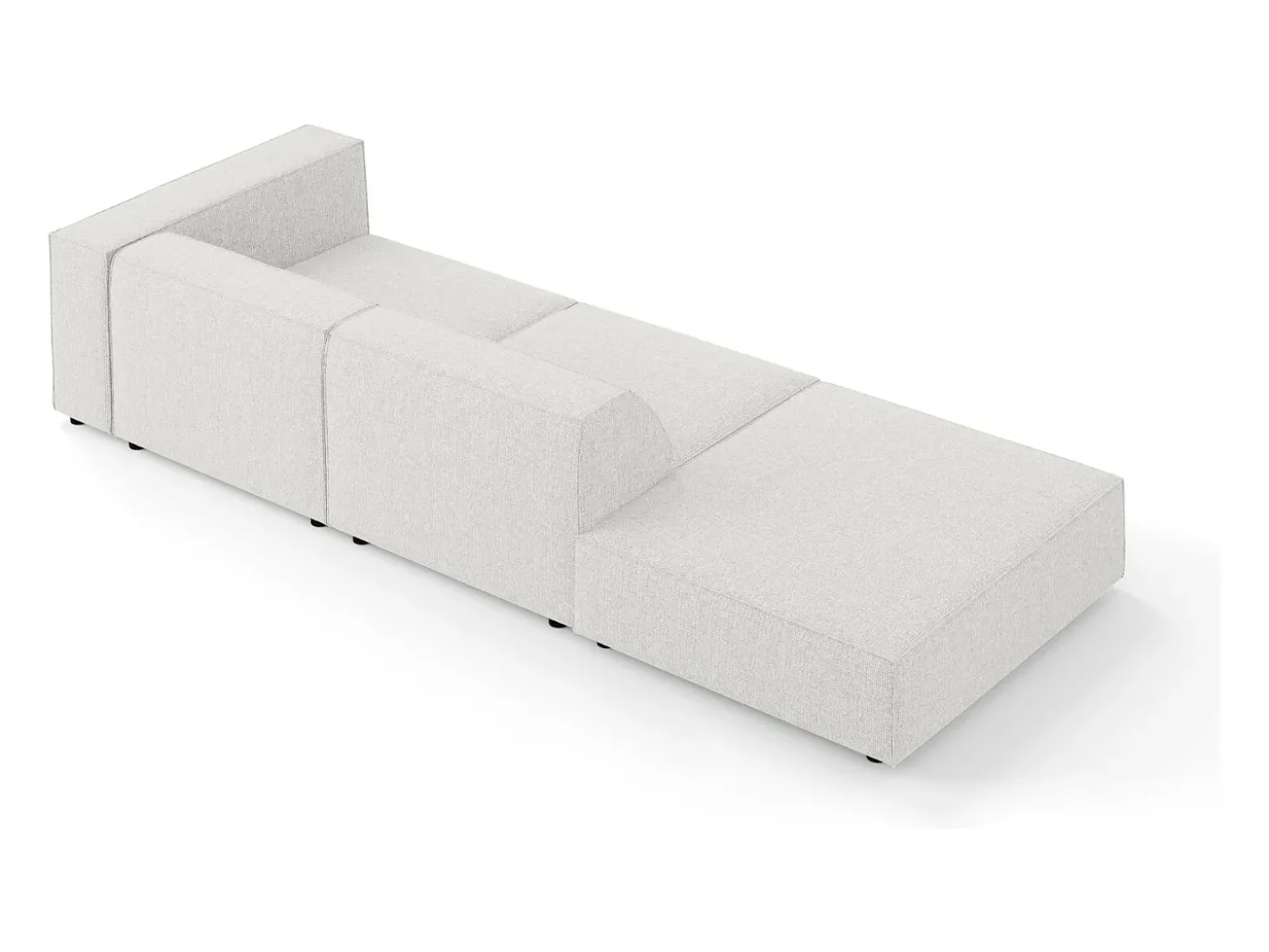 Cosmopolitan Design - Sofá esquerdo "Arendal" 4 lugares em tecido chenille cinza claro - 262x102x70cm