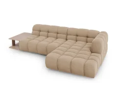 Cosmopolitan Design - Sofá modular de canto direito "Sky" 4 lugares em veludo areia - 297x162x75cm