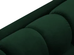 Cosmopolitan Design - Sofá panorâmico "Bali" 7 lugares em veludo verde garrafa - 383x185x75cm