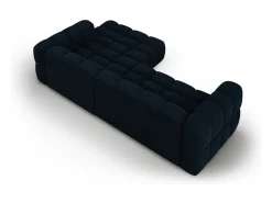 Cosmopolitan Design - Sofá modular de canto direito "Sky" 4 lugares em veludo azul real - 272x162x75cm