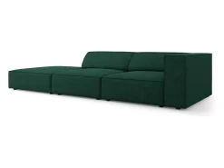 Cosmopolitan Design - Sofá esquerdo "Arendal" 4 lugares em tecido chenille com efeito canelado verde garrafa - 262x102x70cm