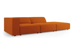 Cosmopolitan Design - Sofá direito "Arendal" 4 lugares em veludo terracota - 262x102x70cm