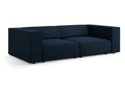 Cosmopolitan Design - Sofá "Arendal" 3 lugares em tecido chenille com efeito canelado azul real - 204x102x70cm