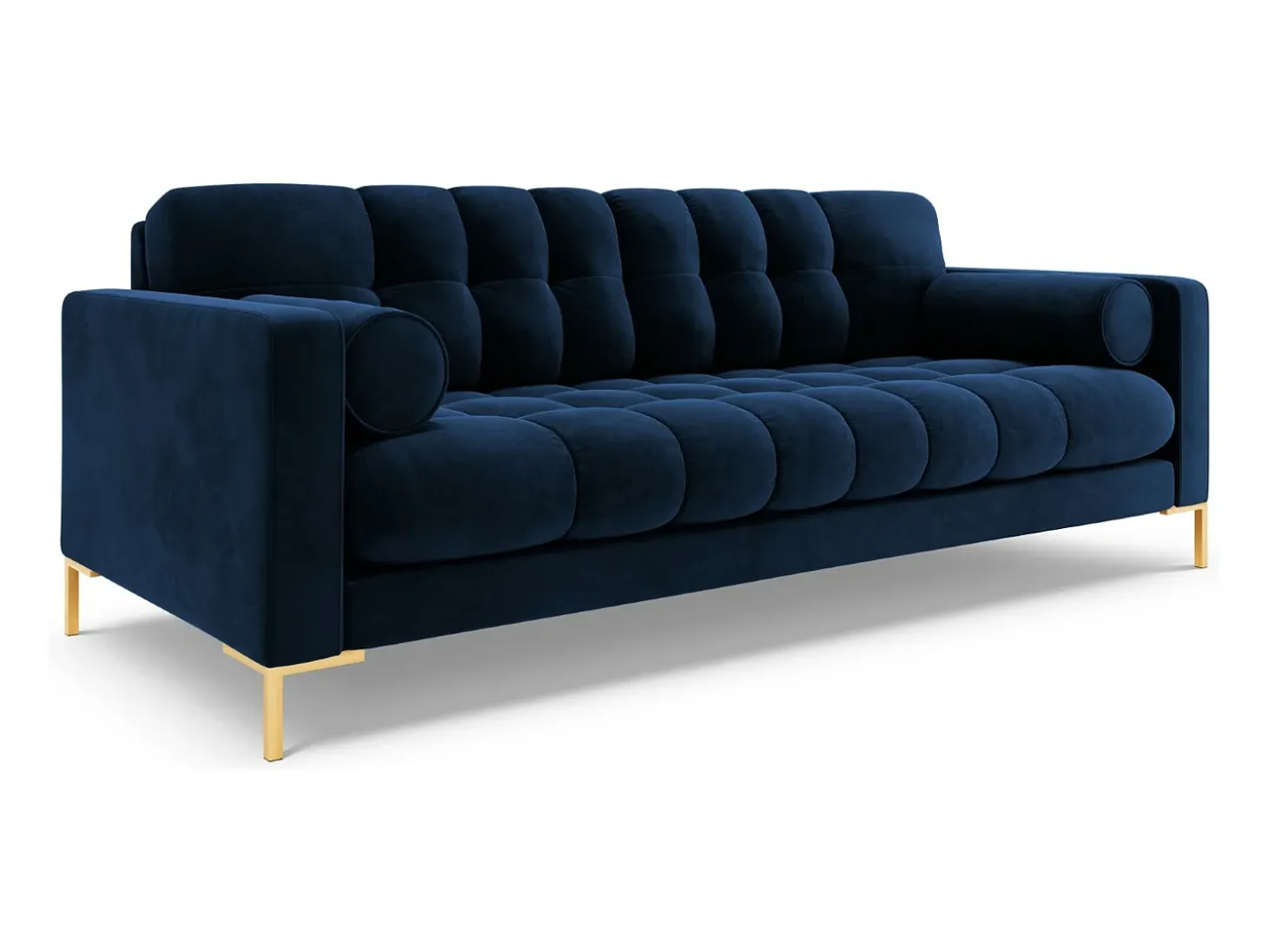 Cosmopolitan Design - Sofá "Bali" 4 lugares em veludo azul real - 217x92x75cm