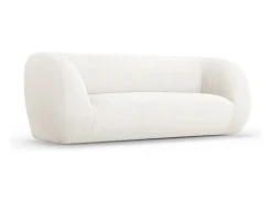 Cosmopolitan Design - Sofá "Essen" 2 lugares em tecido bouclé branco - 210x95x86cm
