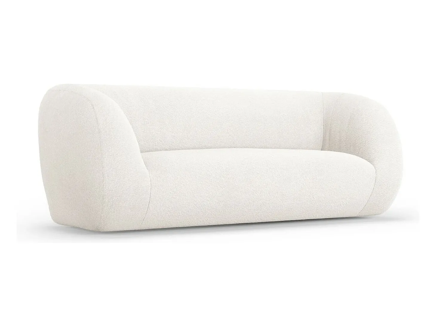 Cosmopolitan Design - Sofá "Essen" 2 lugares em tecido bouclé branco - 210x95x86cm