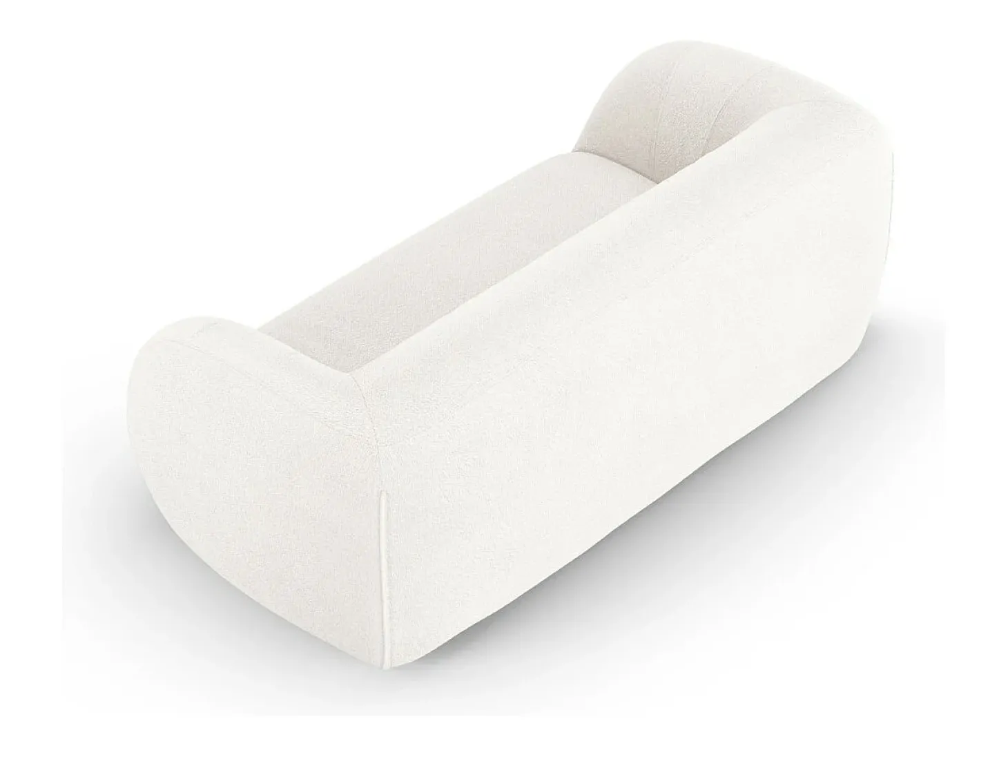 Cosmopolitan Design - Sofá "Essen" 2 lugares em tecido bouclé branco - 210x95x86cm