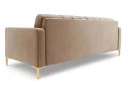 Cosmopolitan Design - Sofá "Bali" 4 lugares em veludo bege - 217x92x75cm