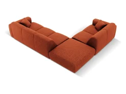 Cosmopolitan Design - Sofá de canto esquerdo "Nolio" 4 lugares em tecido chenille terracota - 315x250x72cm