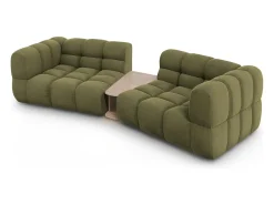 Cosmopolitan Design - Sofá modular "Sky" 2 lugares em veludo verde claro - 280x148x75cm