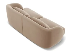 Cosmopolitan Design - Sofá "Tulum" 2 lugares em veludo bege - 180x90x70cm