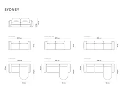 Cosmopolitan Design - Sofá modular de canto esquerdo "Sydney" 4 lugares em veludo salmão - 275x165x70cm