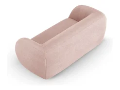 Cosmopolitan Design - Sofá "Essen" 2 lugares em tecido bouclé rosa pálido - 210x95x86cm